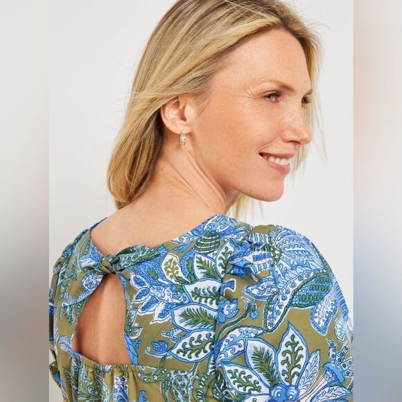 Talbots TIE BACK TOP - LIVELY FLORAL size medium - Picture 11 of 11